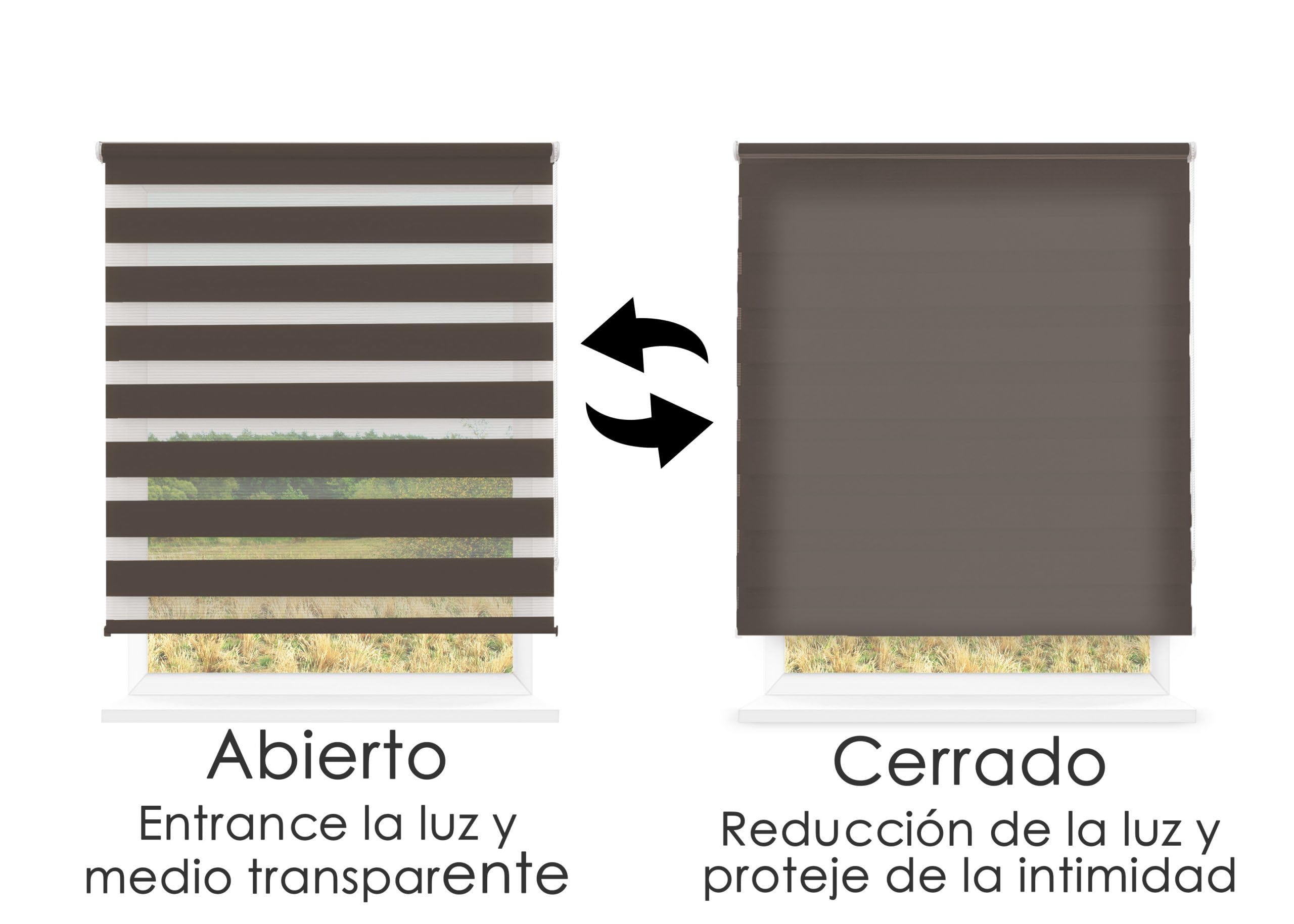 ESTOR ENROLLABLE DE DOBLE CAPA HORIZONE CREMA Estores y cortinas