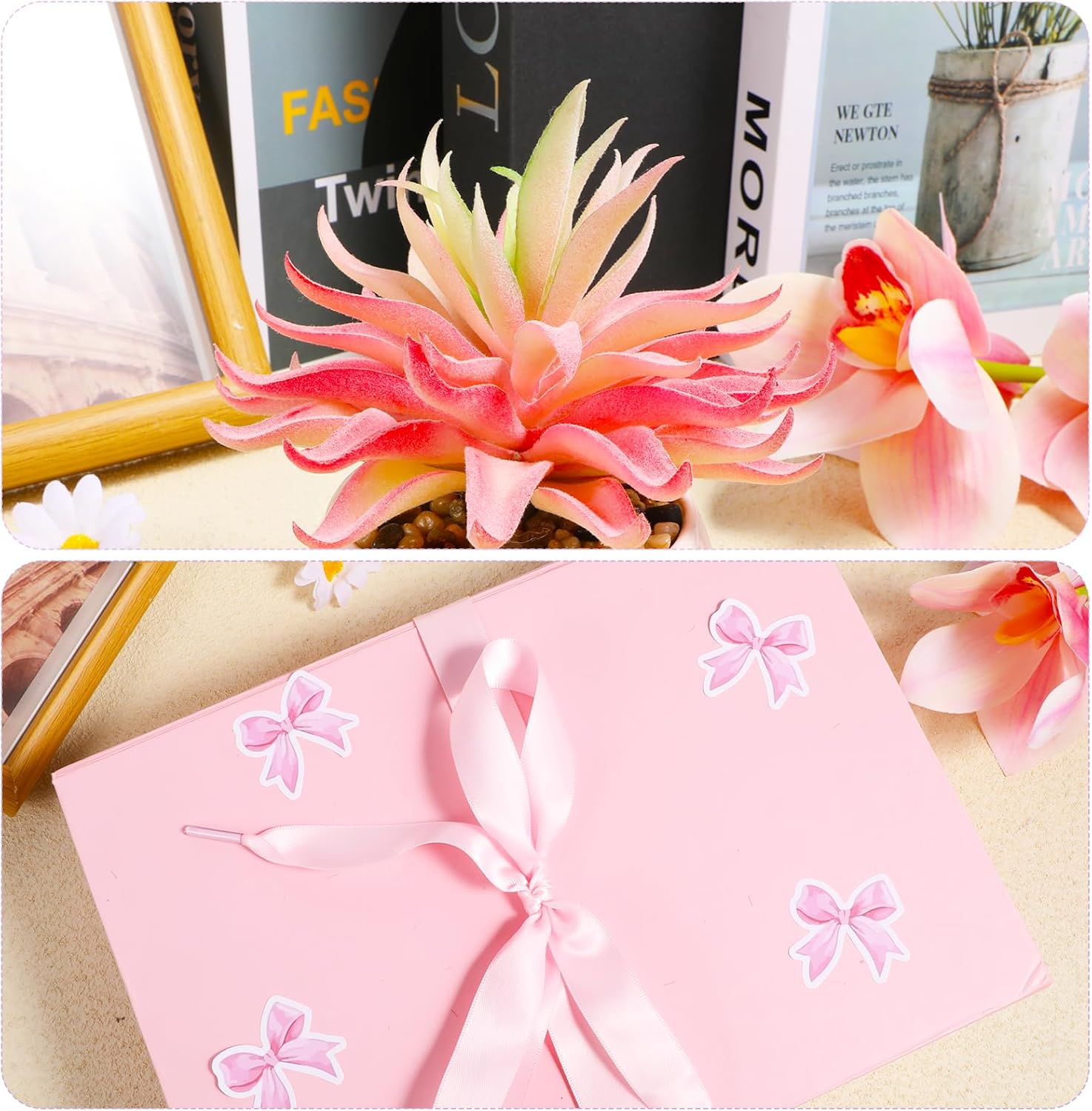 500 PCS Pink Bow Stickers, Cute Bow Decorative Stickers Bulk, Self-Adhesive Pink Coquette Bowknot Sticker for Water Bottle, Crafts, Card, Envelope, Gift Wrapping, Women, Girls