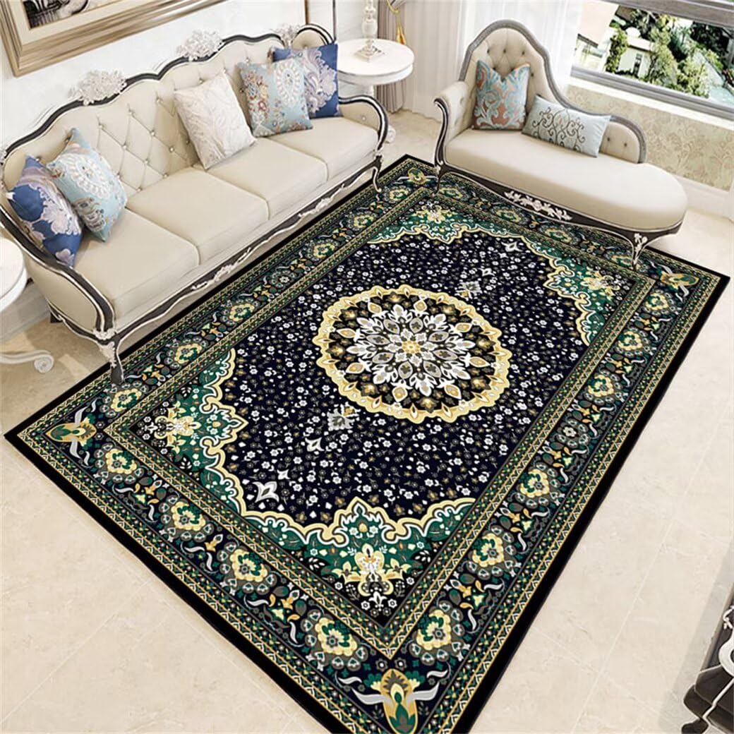 Tapis de couloir lavable 50x150 cm vert pour entrée et salon