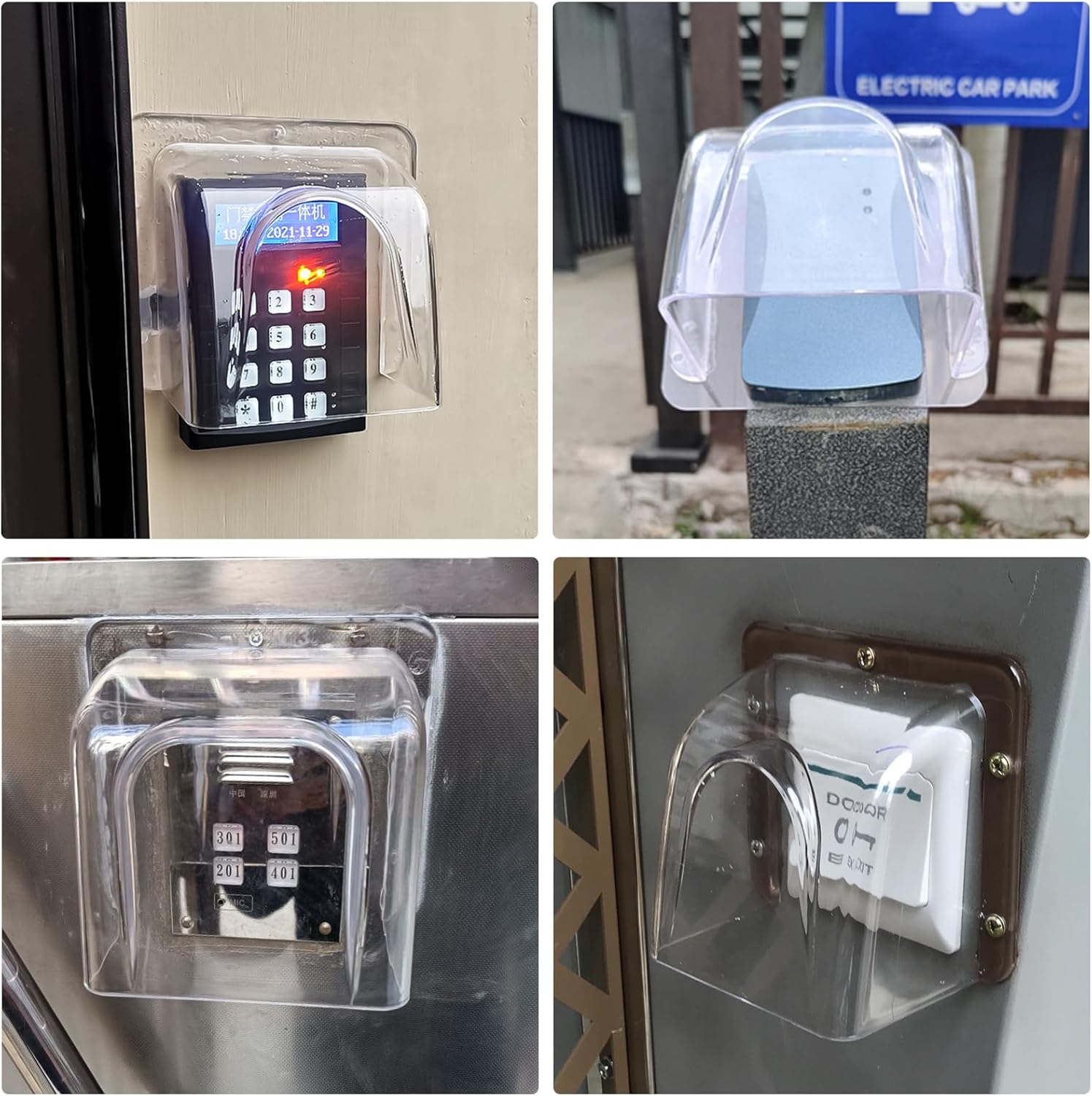 Push to Exit Button Switch Rain Cover,Transparent Door Keypad Cover Weatherproof for Automatic Gate Openers Door Access Control Keypad