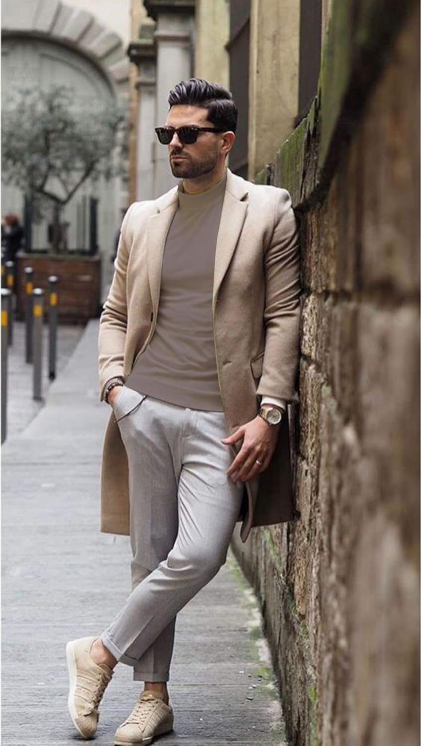 KINGBEGA Men Regular Fit Basic Lightweight Long Sleeve Pullover Top Mock Turtleneck T-Shirt - Image 3