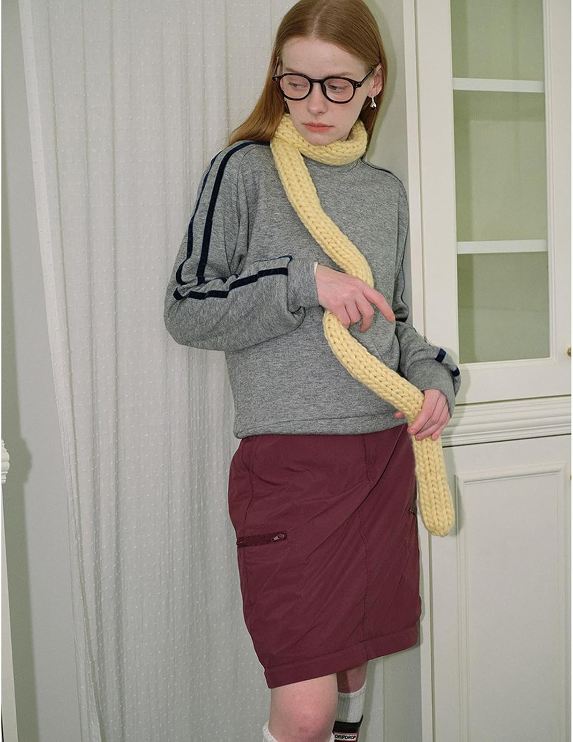 Thicken Needle Long Scarf Soft Warm Scarf Knitted Solid Color Scarf Girl Gifts