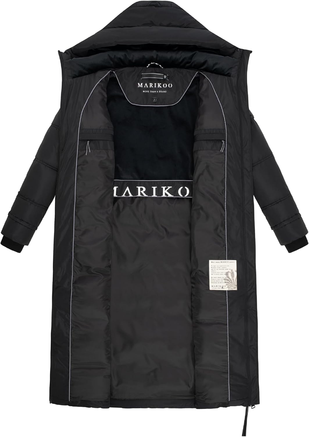 Marikoo Women's Long Quilted Winter Coat - Puffy Parka with Hood - Water-Repellent - Mid-Calf Length - Honiaa XVI S-6XL - Image 8