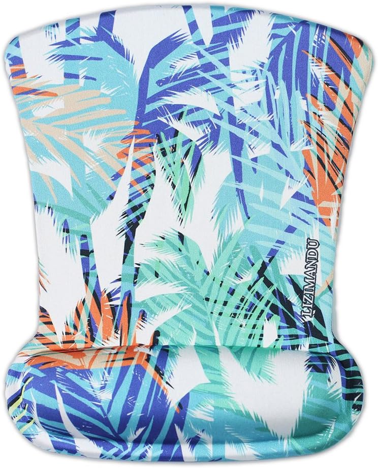 Cheliz Memory Foam Mouse Pad Mat with Wrist Rest (White Coconut Tree)