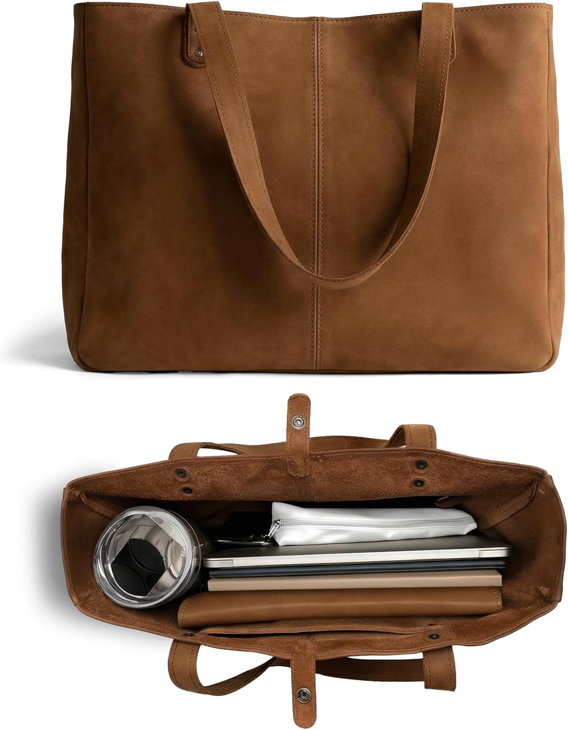 Leather Formal Tote Bag for Women, Large Shoulder Bags for Work, Womens Business & Casual Purse, Ladies Laptop Totes