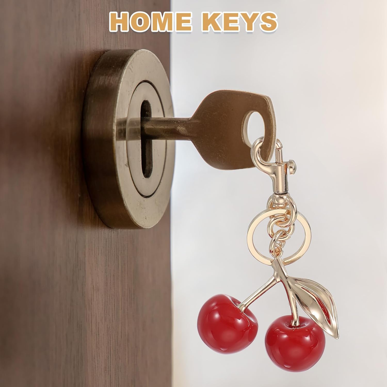 PATIKIL Cherry Keychain for Women Bag Purse Charm Cute Cherry Accessories with Key Ring and Clip - Image 5