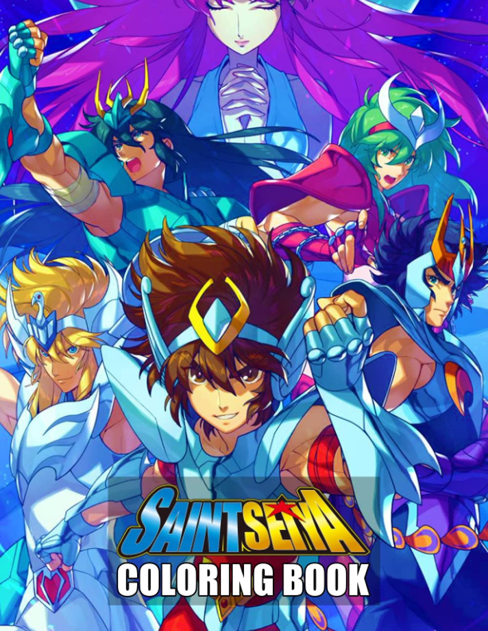 Saint Seiya Coloring Book: Interesting coloring book suitable for all ages, helping to reduce stress after studying, working tiring.– 50+ GIANT Great Pages with Premium Quality Images.