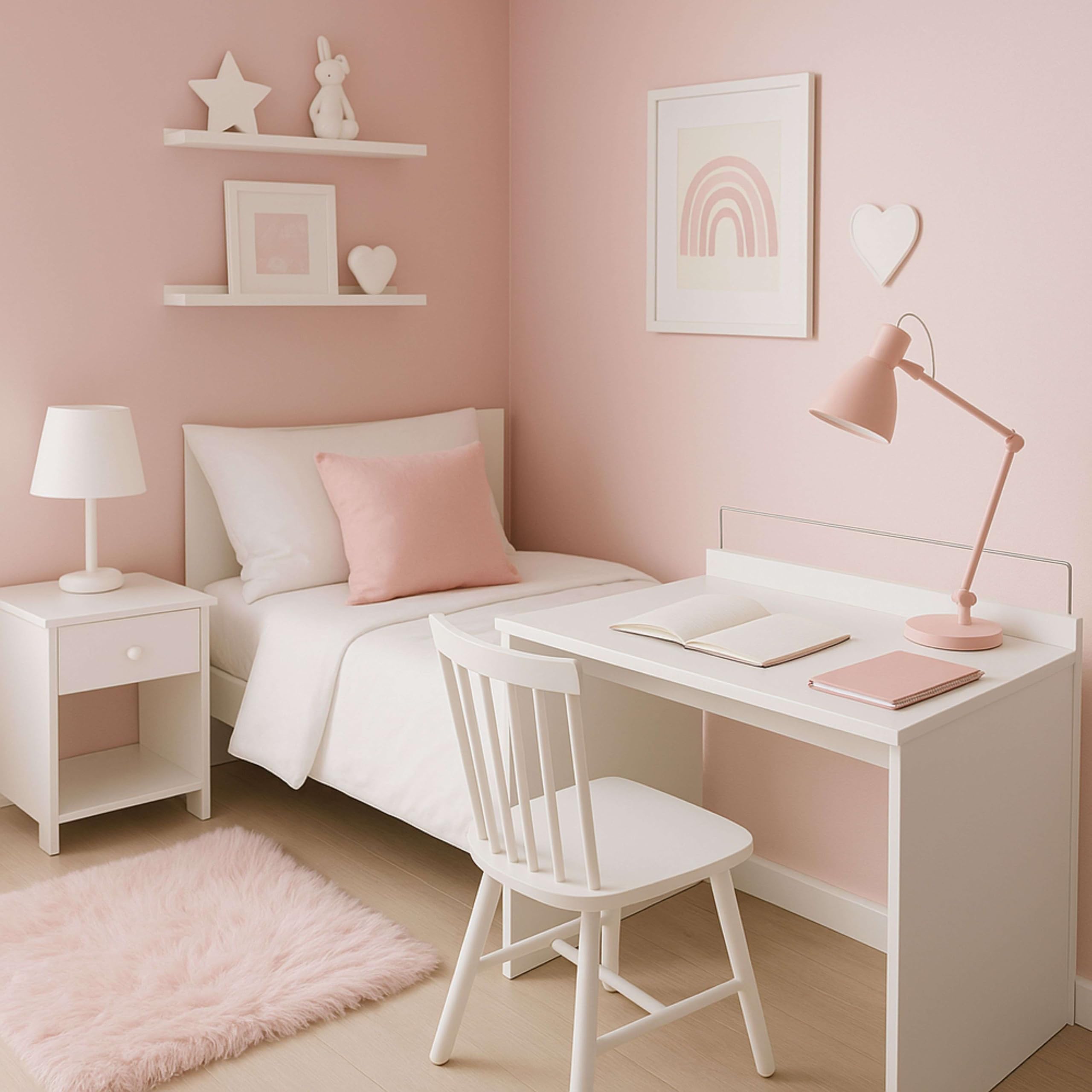 MUEBLES PITARCH | Tavolo da ufficio da studio, per soggiorni, bianco, 77x131,5x45cm (altezza x larghezza x profondità) moderno, modello Haley