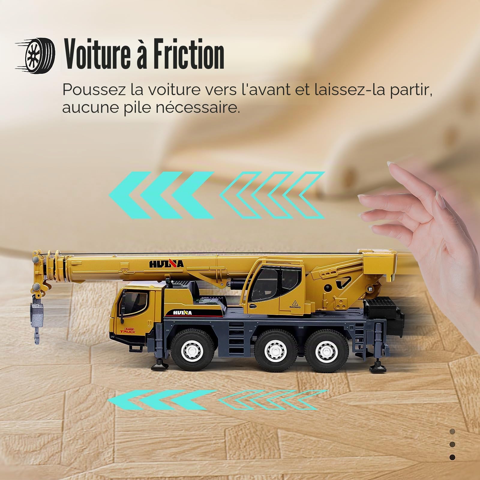 HUGMIE 1:50 Tracteur,Jouet Enfant avec Supports Extensibles,Alliages Camion,Grue Enfant,Tracteur Jouet pour garçons et Filles à partir 8 Ans