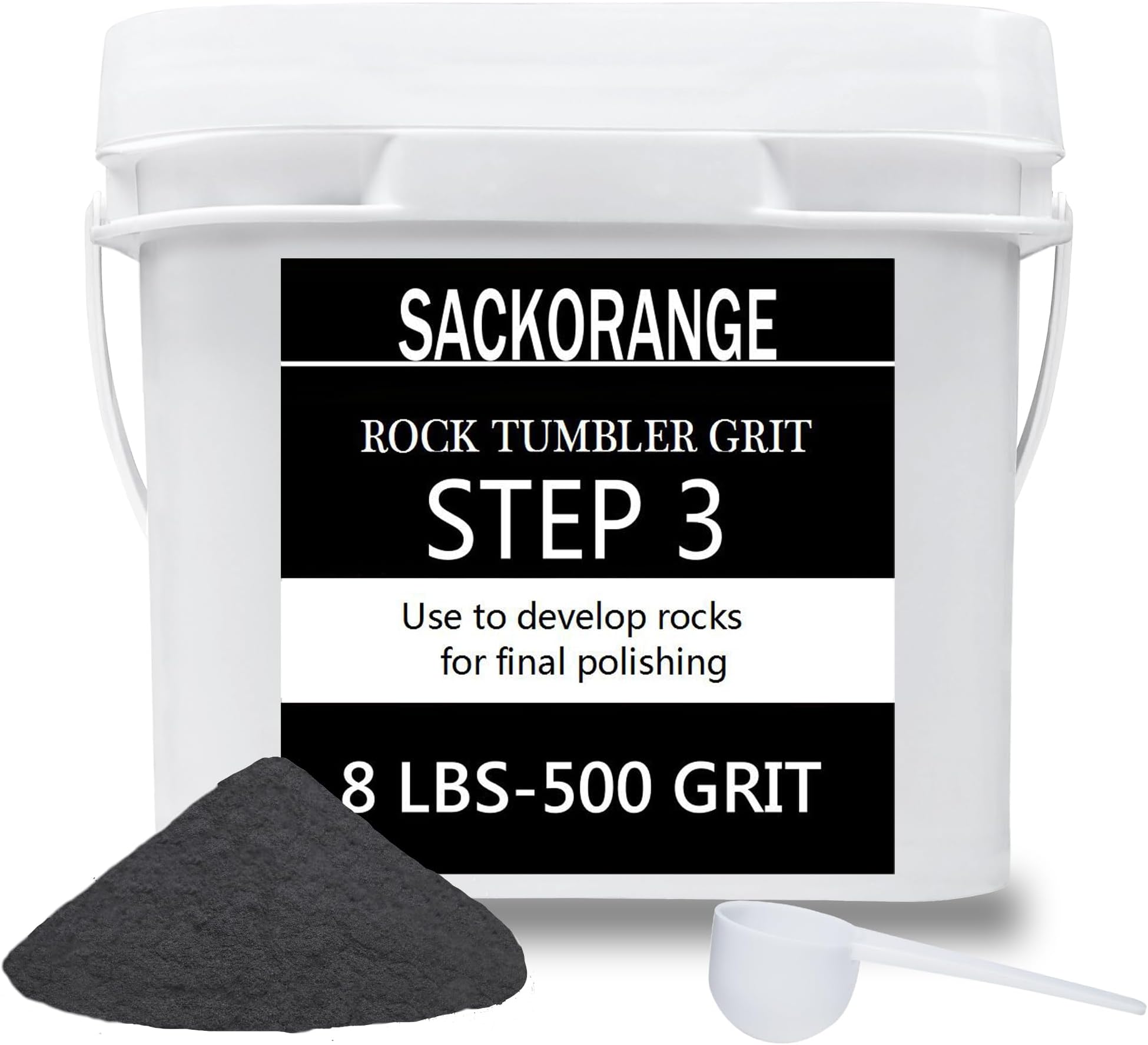 8 LBS Step 3 Rock Tumbler Grit PRE-Polish 500 Grit Silicon Carbide Media for Polishing, Works With Any Rock Polisher or Stone Polisher