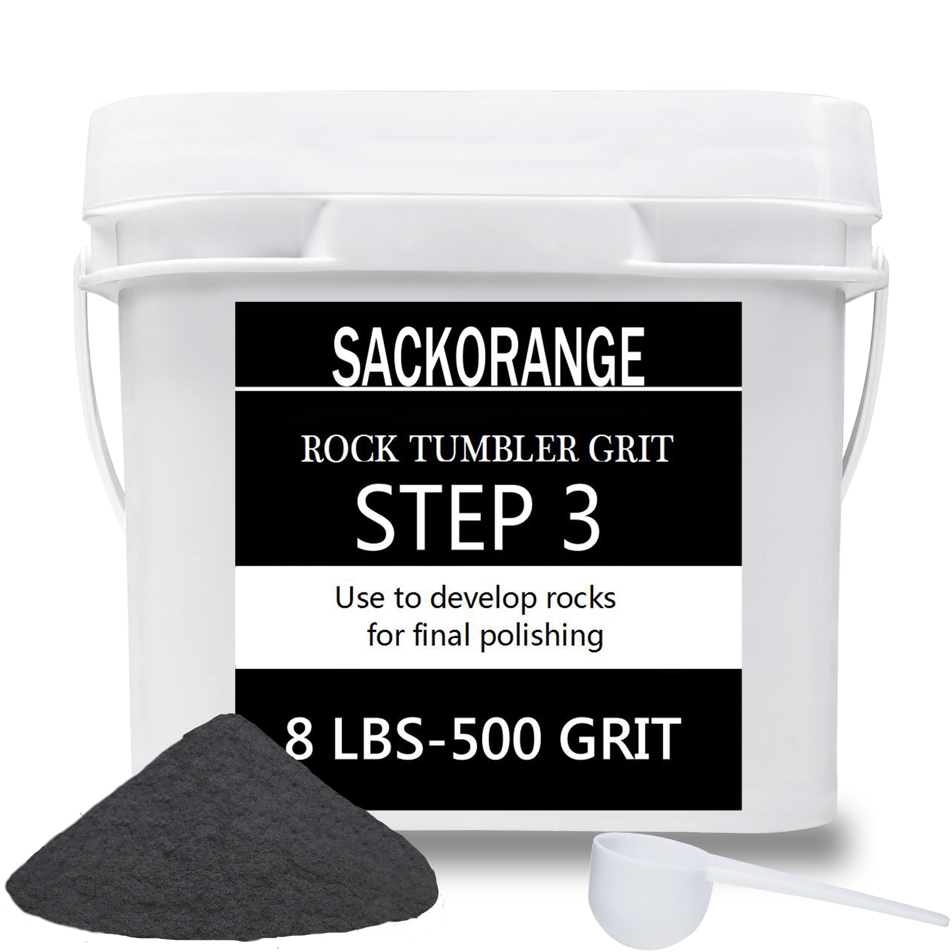 8 LBS Step 3 Rock Tumbler Grit PRE-Polish 500 Grit Silicon Carbide Media for Polishing, Works With Any Rock Polisher or Stone Polisher