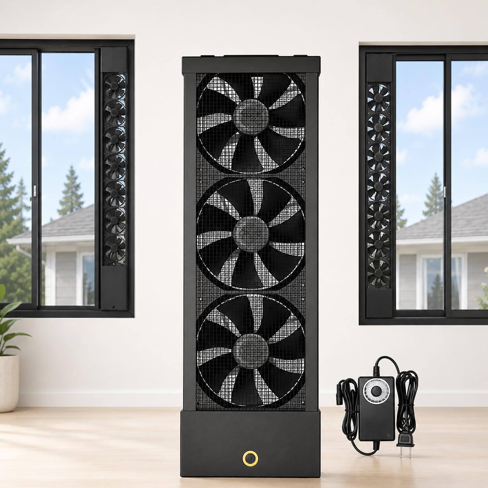 Genérico Extractor para ventana corredera, ventilador vertical con control continuo de velocidad, instalación sin taladro para cocina, baño, dormitorio y ático