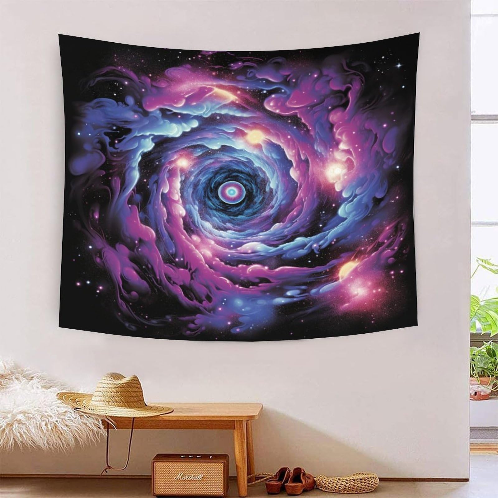 Couverture murale impression galaxie 3D tissu polyester doux 150x200cm