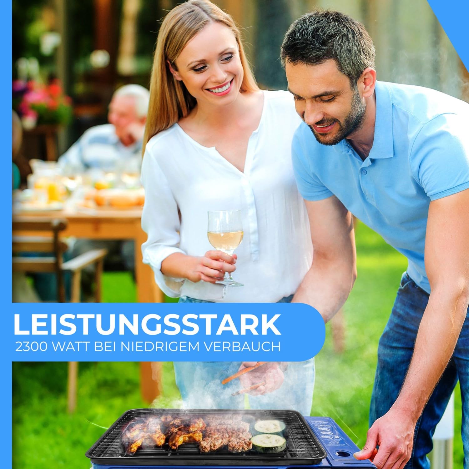Evergrill Butangas Camping Gasgrill 2300 Watt | Inkl. Transportkoffer, Piezo-Zündung & Sicherheitsventil, Stufenlose Regelung, Mobiler Tischgrill