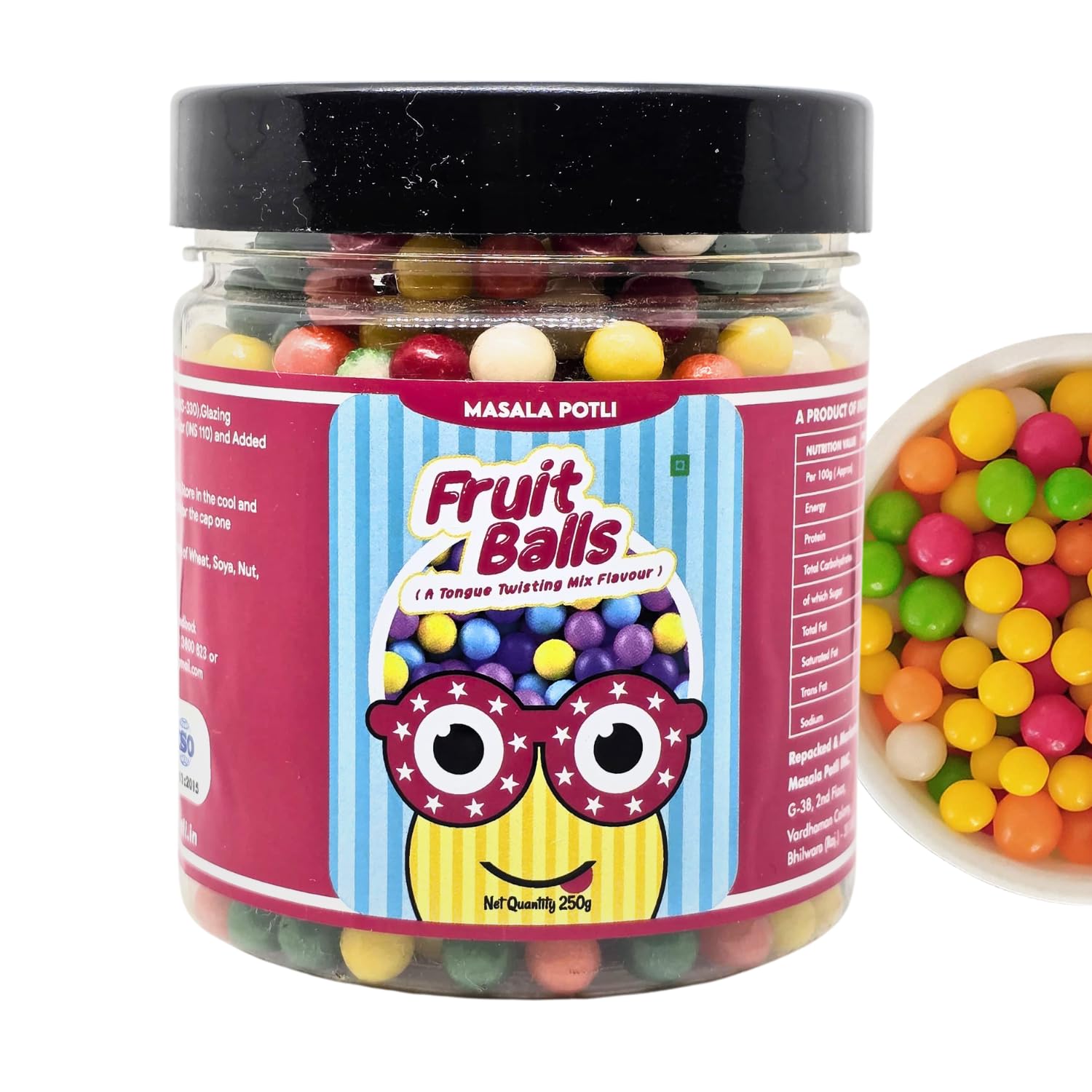 MASALA POTLI� Tasty Fruit Balls | Mixed Fruit Colorful Balls | Sour & Sweet | Pack of 250 Grams-image-21