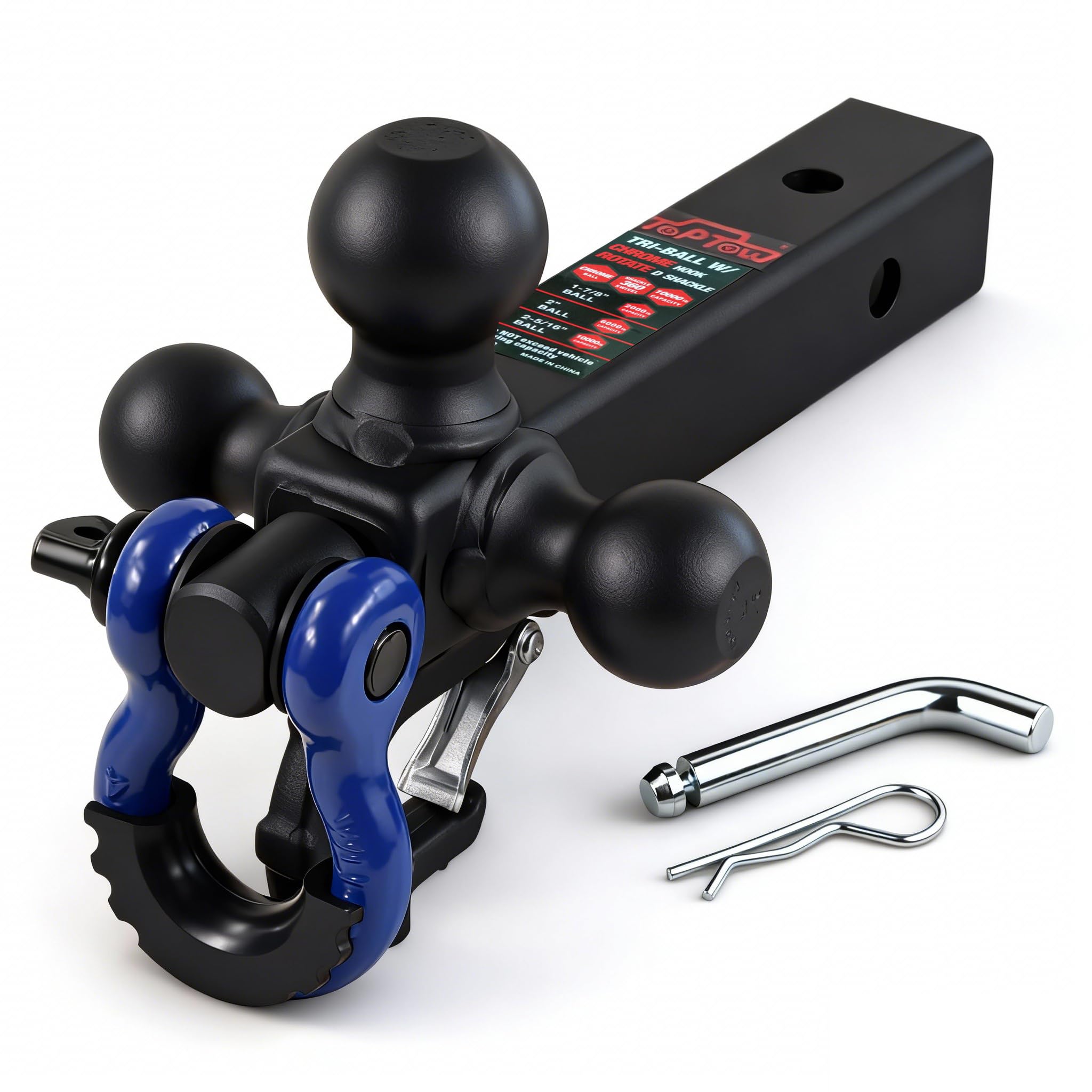 Amazon.com: TOPTOW Trailer Hitch Tri-Ball Hitch Mount w/Matte