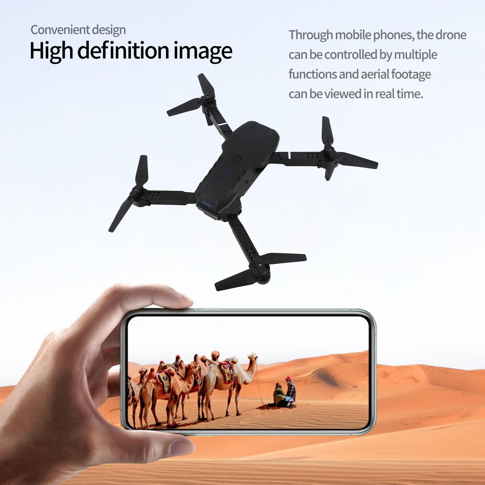 Podwójny Aparat HD 4K 3-stronny Dron z funkcją Unikania Przeszkód Wi-Fi Quadcopter z 50-krotnym Zoomem do Fotografii Lotniczej i Pilotem Zapewniającym Wiele Zabawnych Lotów