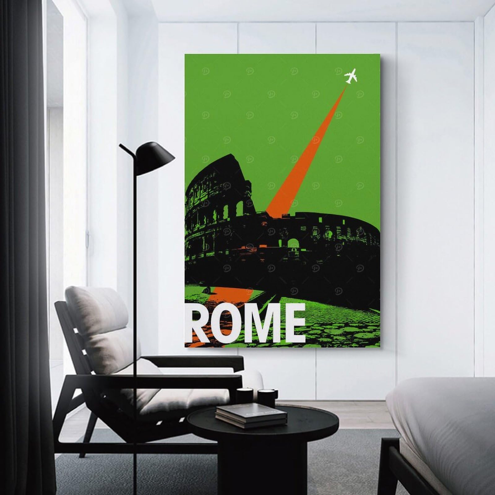 Junmoney Rome Travel Canvas Wall Art 20x30inch(50x75cm), for Home Lounge, Bedroom Or Reading Nook, Eye Catching Artwork for Blank Walls