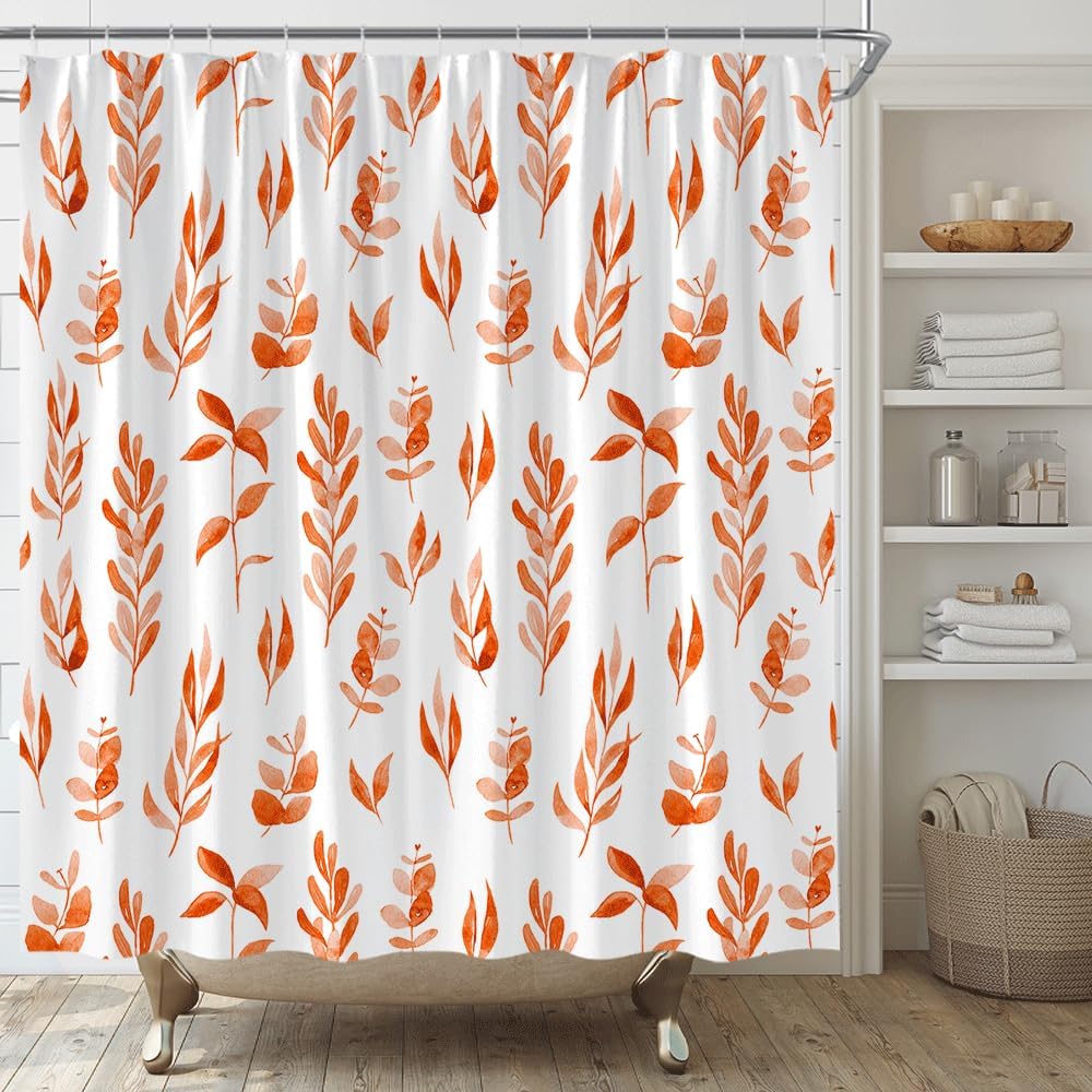 Sage Green Eucalyptus Shower Curtain Watercolor Green Leaves Botanical Plant Spring Nature Leaf Bathroom Decor Set Include Hooks,(70" Wx84 H)
