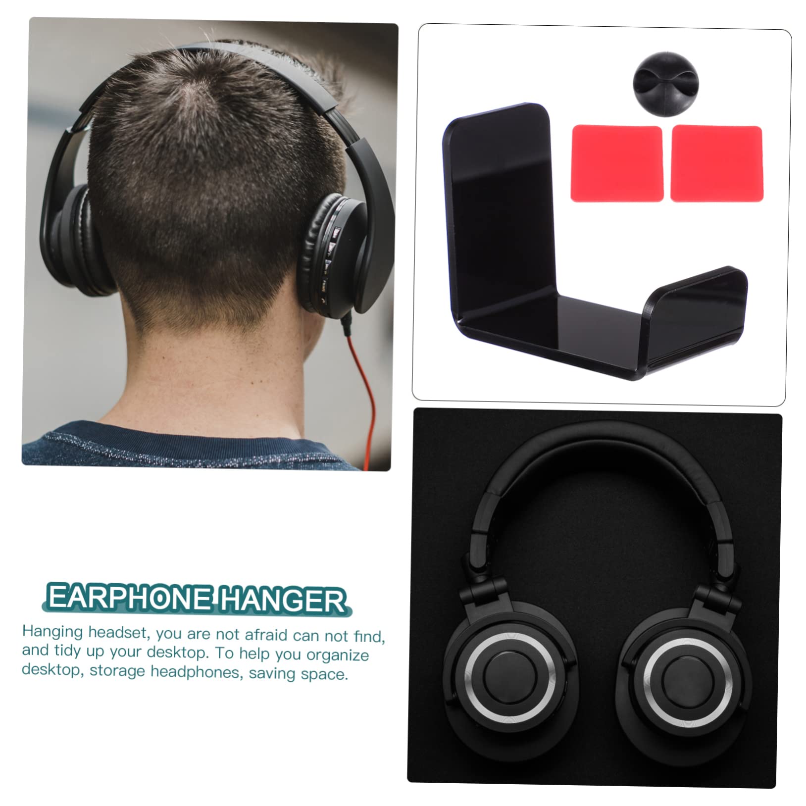 Hemobllo 6pezzi Supporto Adesivo Per Cuffie Da Gaming Gancio Per Headset Facile Installazione e Spazio Ordinato Per Scrivania e Ambienti Gaming