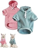 Vista 25 de QWINEE Sudadera Básica con Capucha para Perro Suéter para Cachorro Disfraces Cálidos para Gato Ropa para Mascotas para Chihuahua Cachorro Gatito