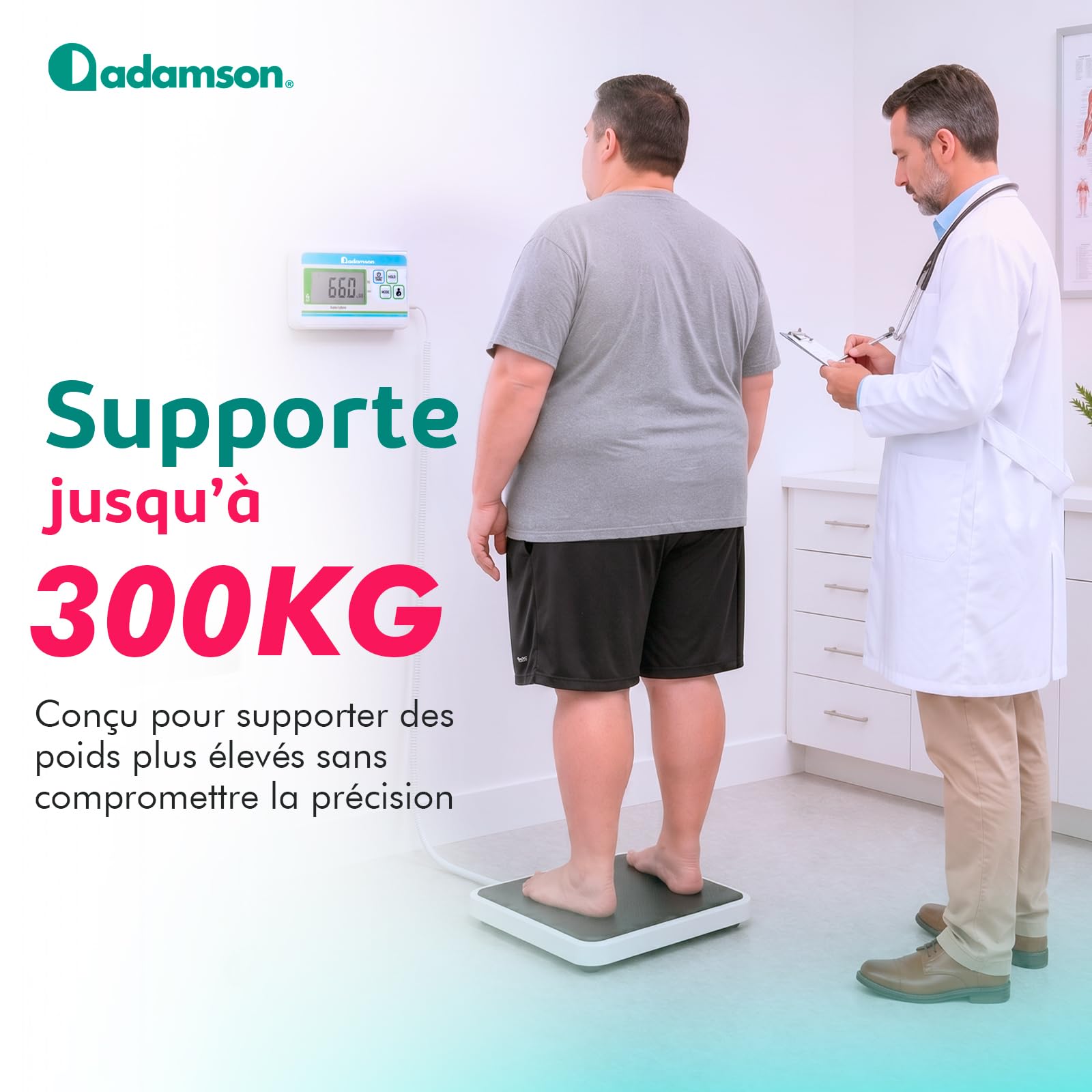 Pèse-Personne Professionnel 300kg - Balance Bariatrique - Précision 10g