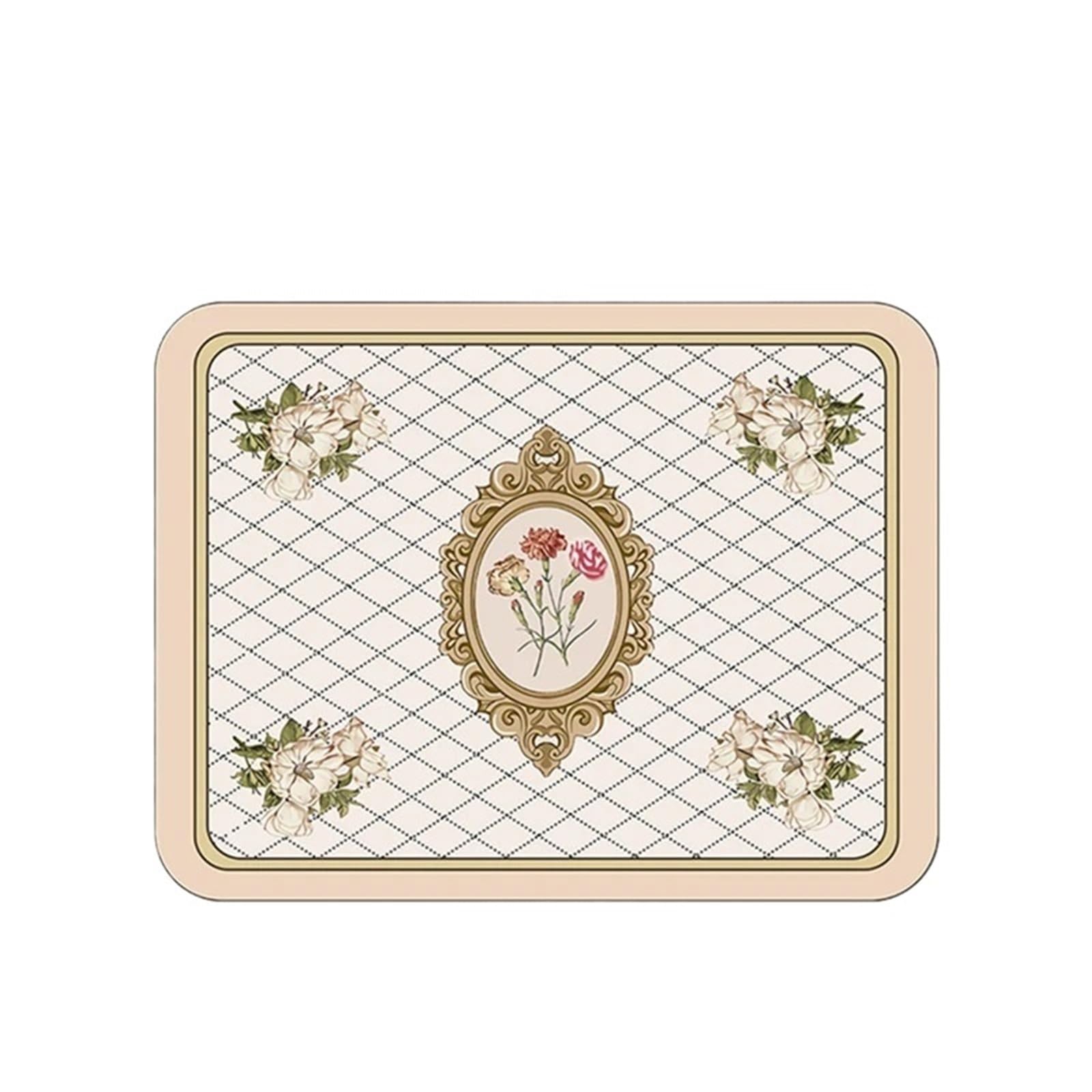 Alfombrilla Para Café Bar Tapete for platos de secado rápido, vajilla de cocina, almohadilla de drenaje for café, vajilla, mantel for botella, tapetes de café absorbentes, 2 uds.(Beige yellow,30x 50cm
