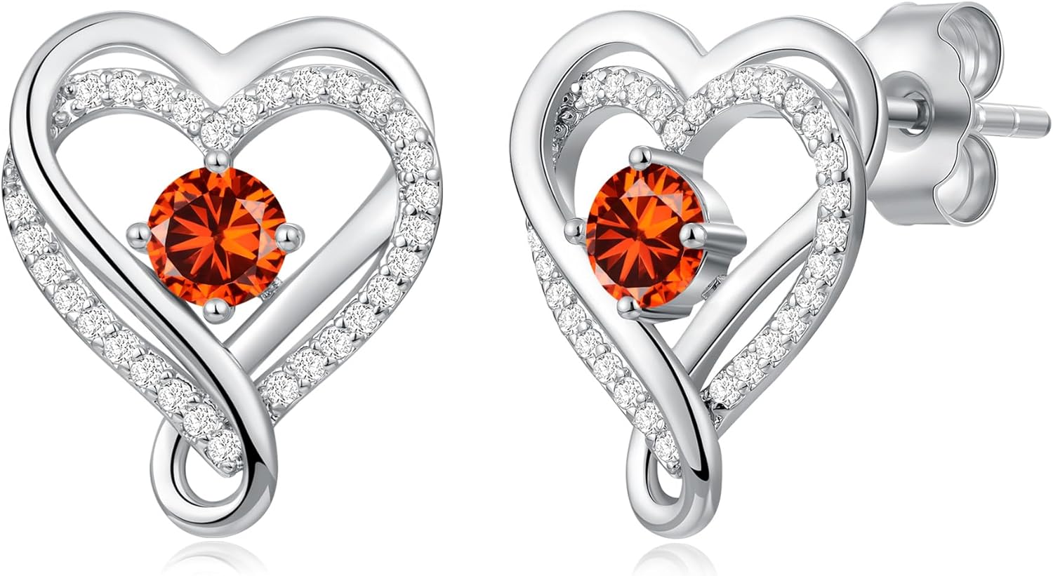 Infinity Heart Birthstone Earrings for Women Wife S925 Sterling Silver Anniversary Birthday Gift Ideas for Wife Girlfriend Her Presents for Mom Daughters