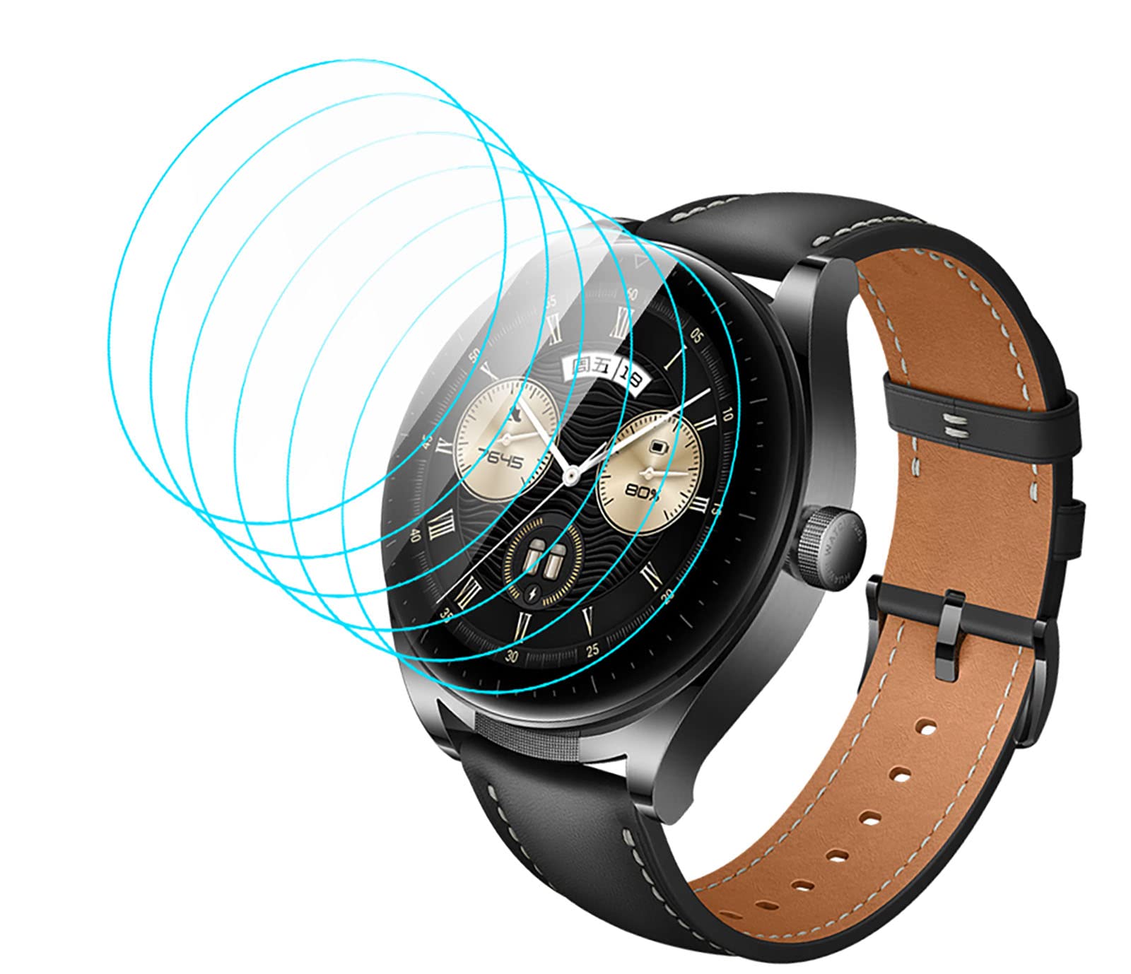 GIOPUEY Screen Protector for Huawei Watch Buds, [6 Pack] HD Transparent Soft TPU Protective Films with Oleophobic Layer – Transparent