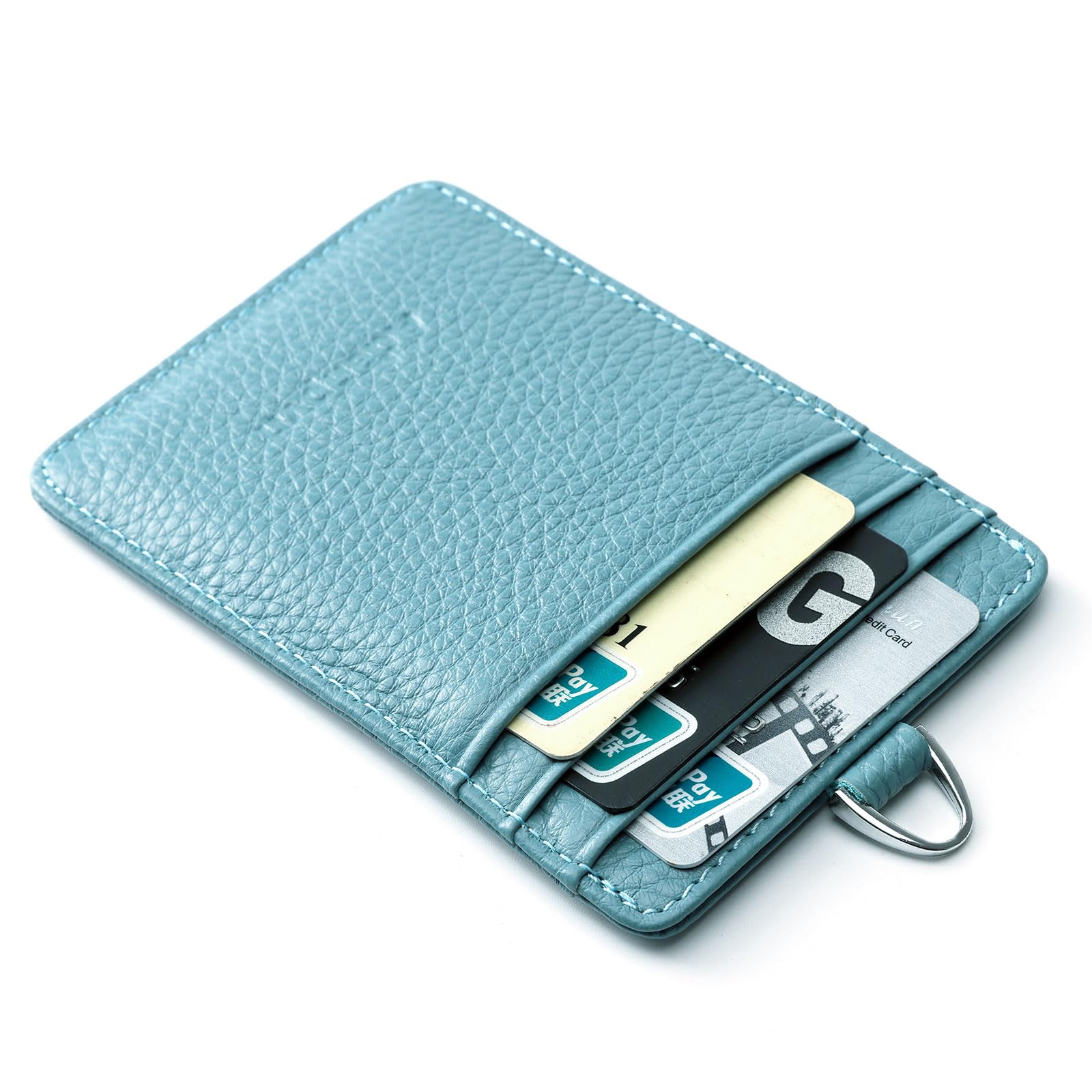 Portabadge Verticale In Vera Pelle Con Cordino - Portacarte RFID Per Badge E Carte Di Credito - Foto 5