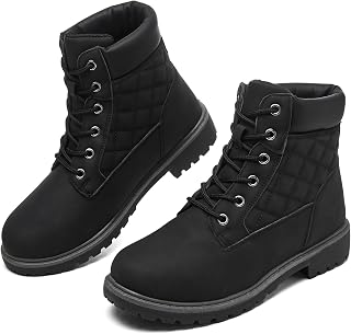 Adokoo Boots for Women Waterproof Spring Summer Fall Ankle Boots Hiking Work Eveyday Boots Non Slip Black Combat Boots