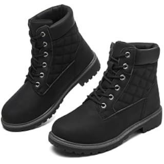 Adokoo Botas para mujer, impermeables, para primavera, verano, otoño, botines para senderismo, trabajo, Eveyday, antideslizantes, botas de combate negras