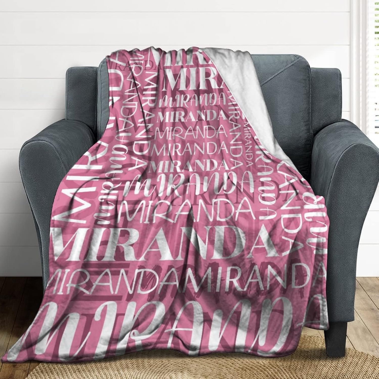 Personalized Baby Blankets for Boys Girls with Name, Custom Kids Blanket for Women Men, Monogrammed Baby Throw Blanket Gift for Birthday Christmas, Customized Baby Gifts for Newborn Toddler 40"x50