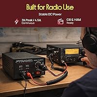 Vista 2 de Fuente de alimentación universal compacta de banco - Convertidor regulado de 7 amperios para laboratorio doméstico AC-DC para radio CB, HAM