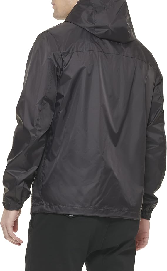 Tommy Hilfiger Men's Lightweight Breathable Waterproof Hooded Rain Jacket Raincoat
