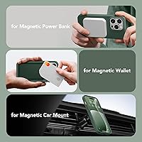 Vista 4 de GONEZ Funda de silicona para iPhone 14 Pro Max, compatible con MagSafe, con protector de pantalla + protector de lente de cámara, silicona líquida a