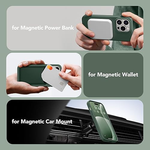 Miniatura 4 de GONEZ Funda de silicona para iPhone 14 Pro Max, compatible con MagSafe, con protector de pantalla + protector de lente de cámara, silicona líquida a