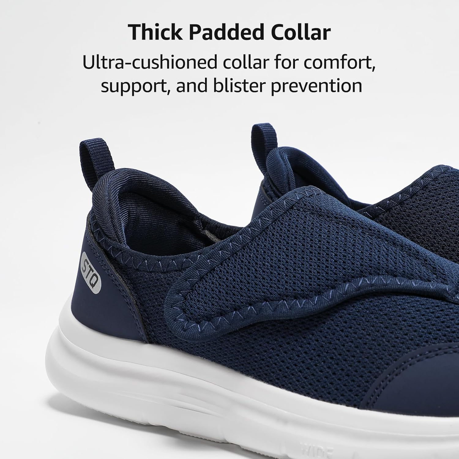 STQ Wide Toe Box Shoes Women Walking Shoe, Hook and Loops Orthopedic Shoes with Arch Support for Seniors, Bunions, Plantar Fasciitis, Hammertoes, Swollen Feet - Image 8