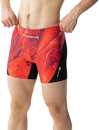 MY KILOMETRE Bañadores de pierna cuadrada para hombre, de secado rápido, duraderos, atléticos, para entrenamiento de natación