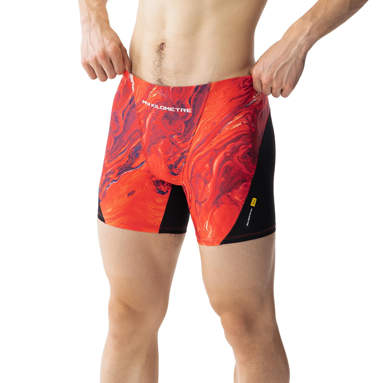MY KILOMETRE Maillot de Bain Homme Boxer Short Jammer Natation Cordon Serrage Endurance Résistant Chlore Plage Surf