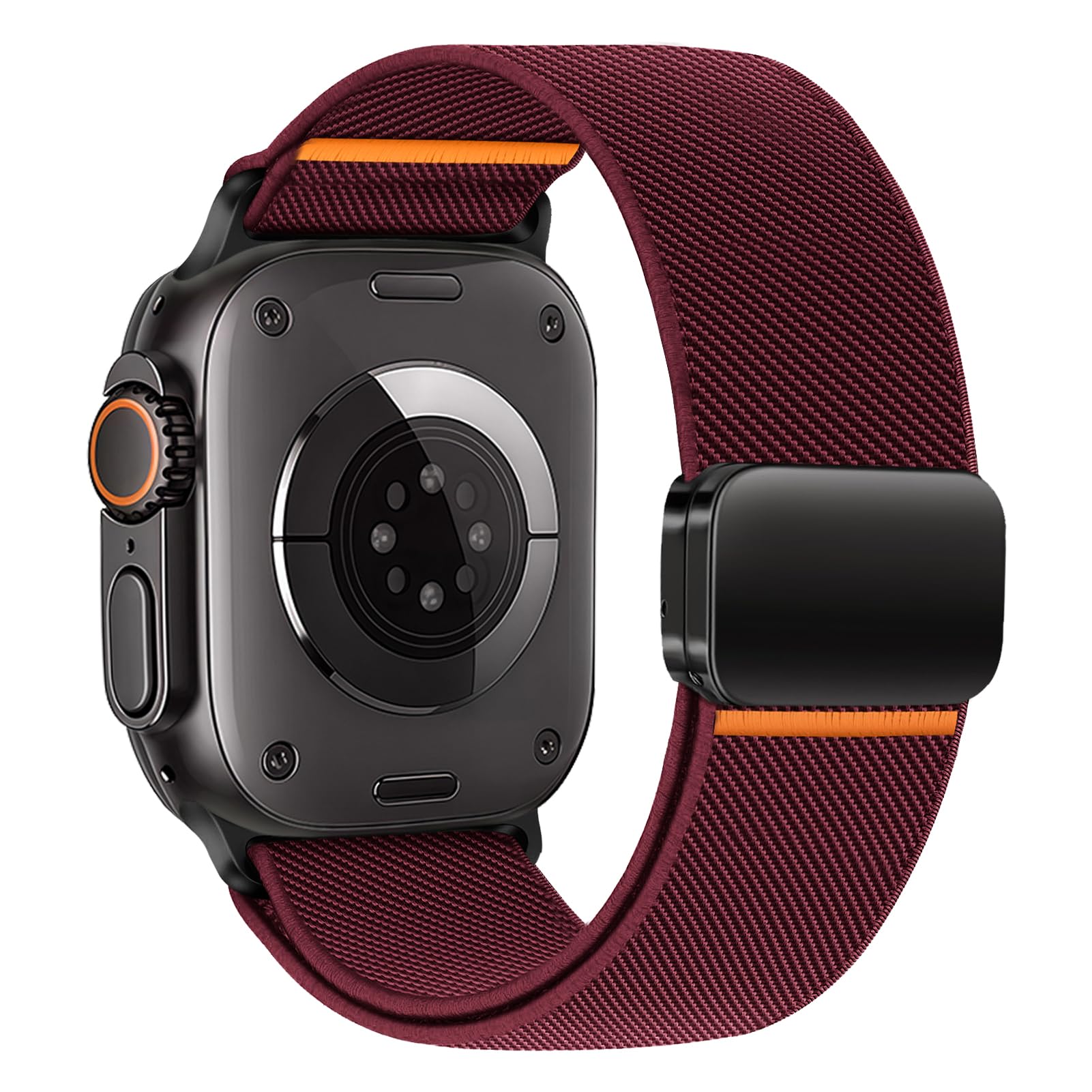 Magnetic Nylon Bands for Apple Watch Ultra 2/3 Band for Men 49mm 46mm 45mm 44mm 42mm iWatch Man,Stretchy Fabric Elastic Sport Strap Wristband for