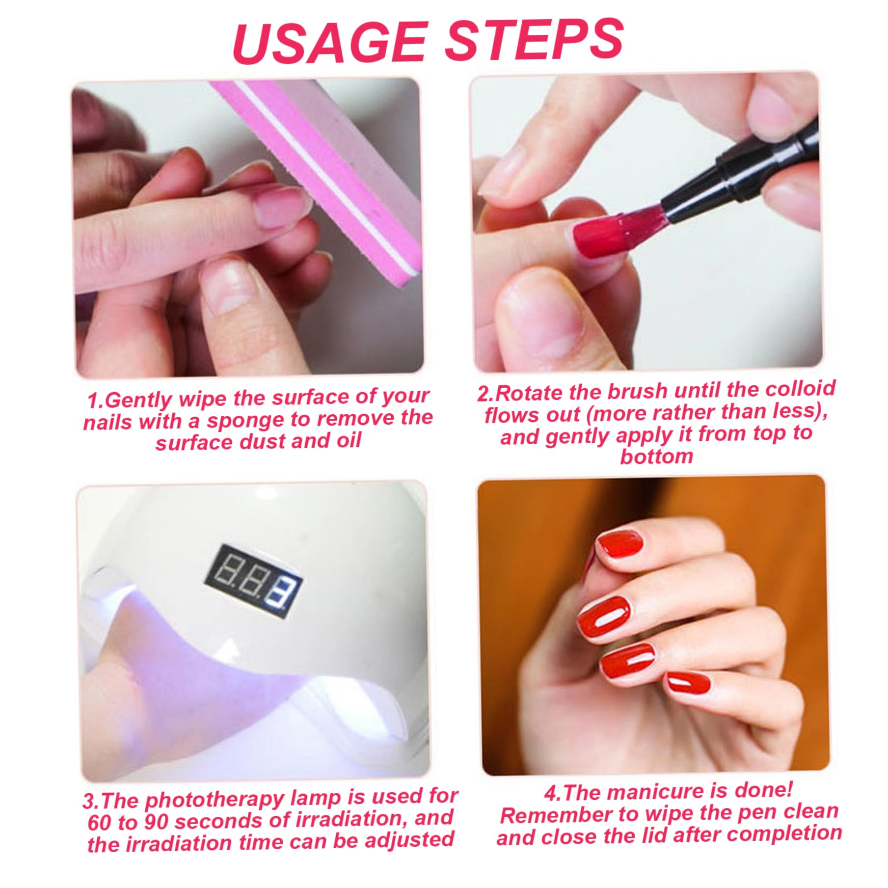 Penne per smalto da 6 pezzi Penne per unghie in gel portatili 3 in 1 ad asciugatura rapida Smalto facile da applicare per manicure domestico e professionale, Decorazione del giardino