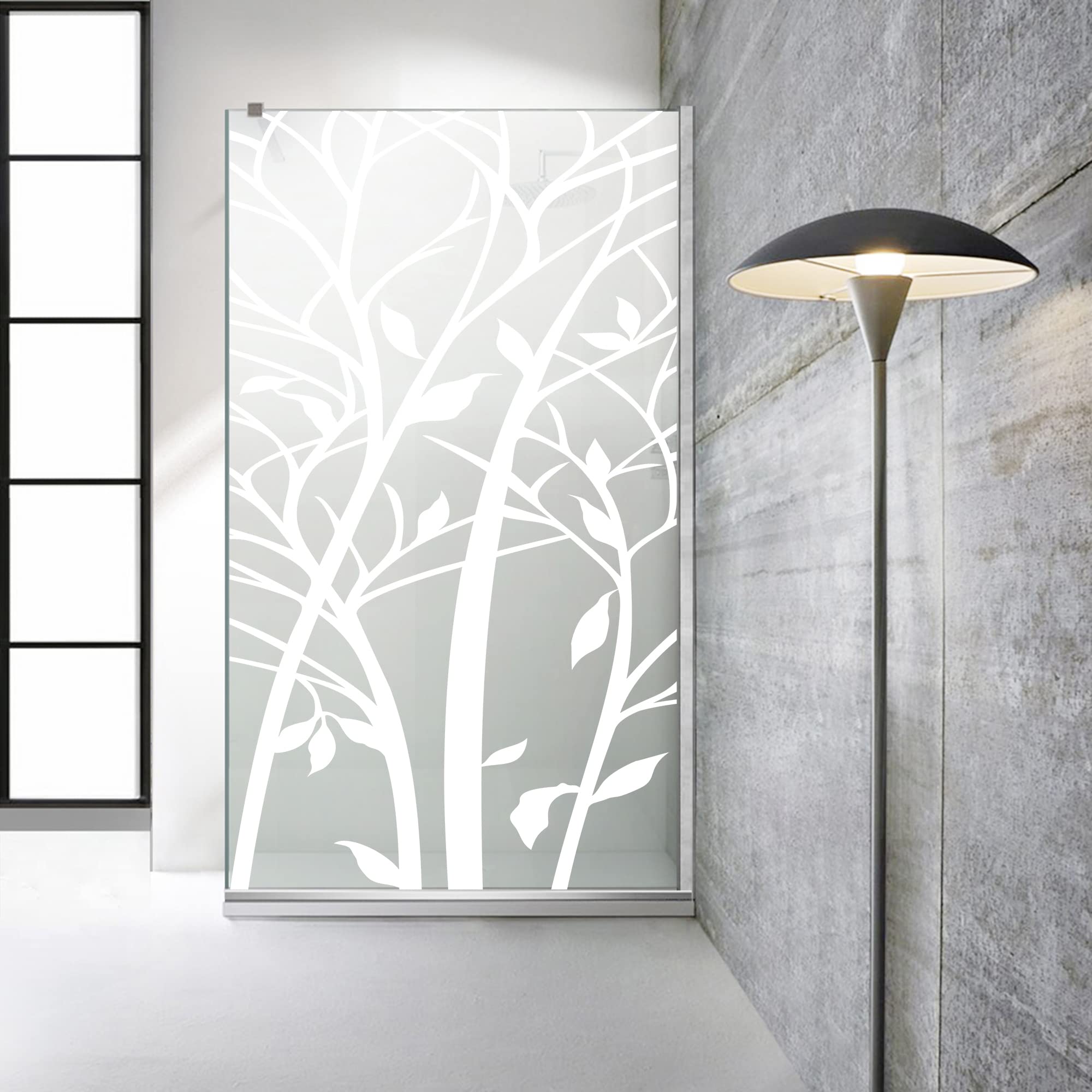 Aqua Roy Modell INOX Holz 100 cm ab 70/80/90/100/110/120 Walk in Duschabtrennung satinierte Glasscheibe 8 mm weiß Nano beschichtet sandgestrahlt Muster Edelstahl (100x195 cm)