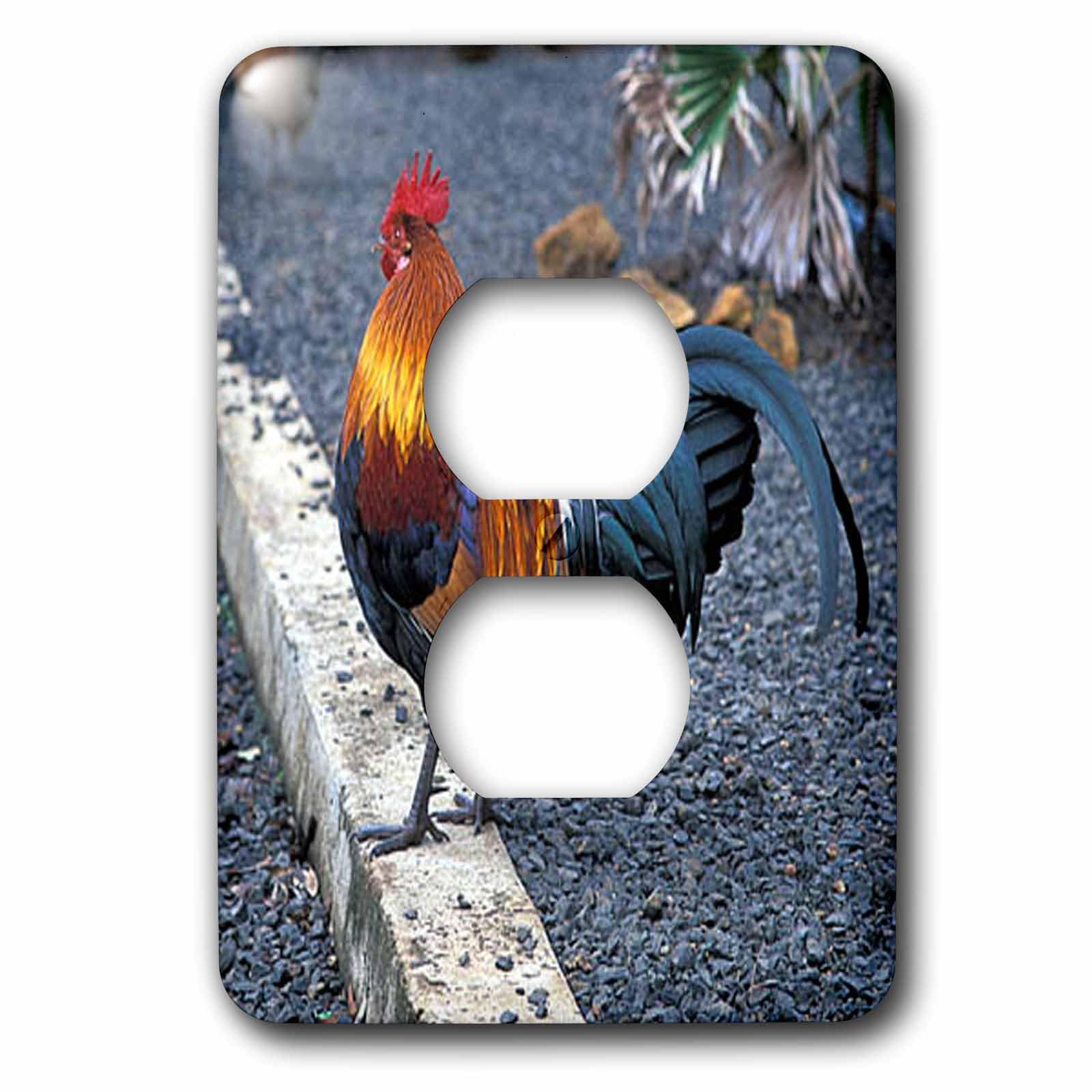 Coq 2 prises plaque de finition murale double pour cuisine rustique