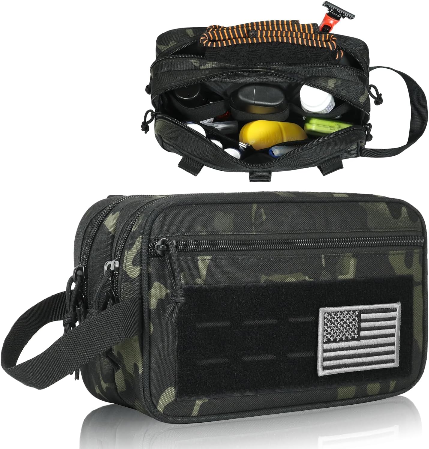 Army Laundry Tactical Toiletry Bag For Men Travel Hanging Dopp Kit