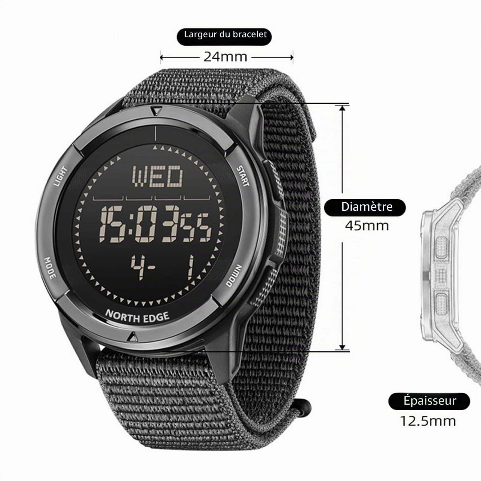 NORTH EDGE Alps Montre Outdoor Numérique pour Homme | ALPS Collection