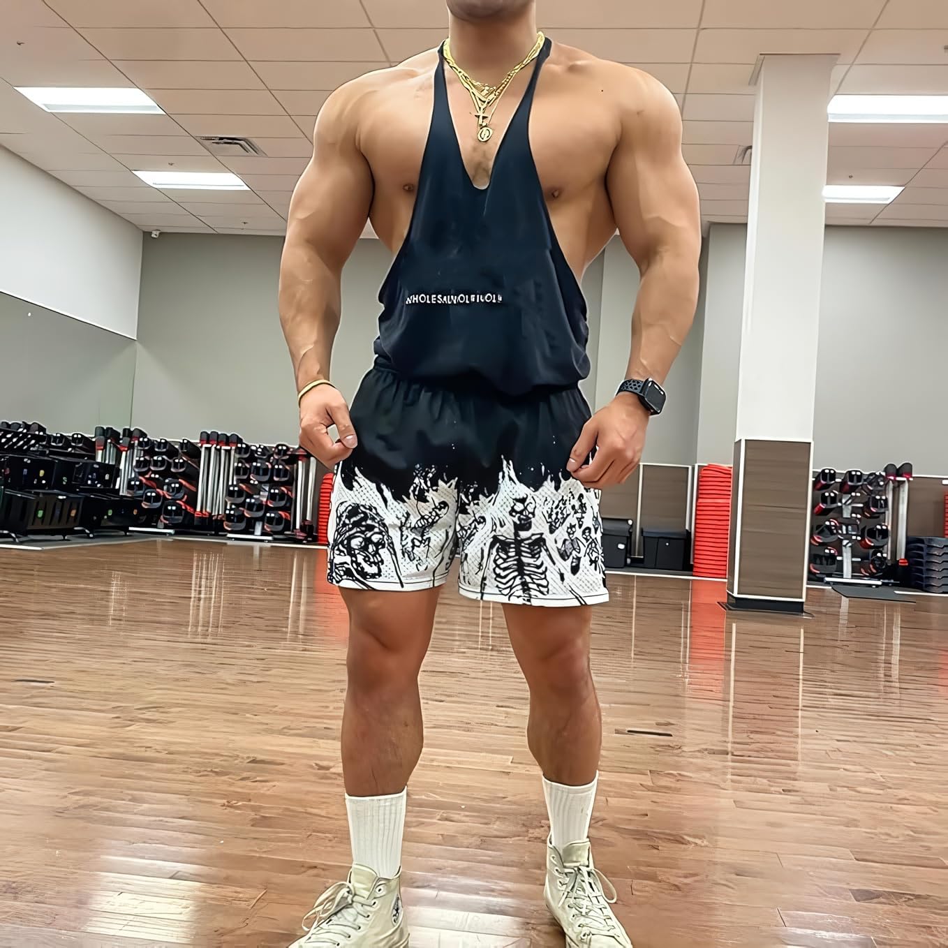 Lsweioad Mens Graphic Shorts Quick-Dry Mesh Sweat Shorts Men Camo with Pockets for Gym Basketball - Image 2