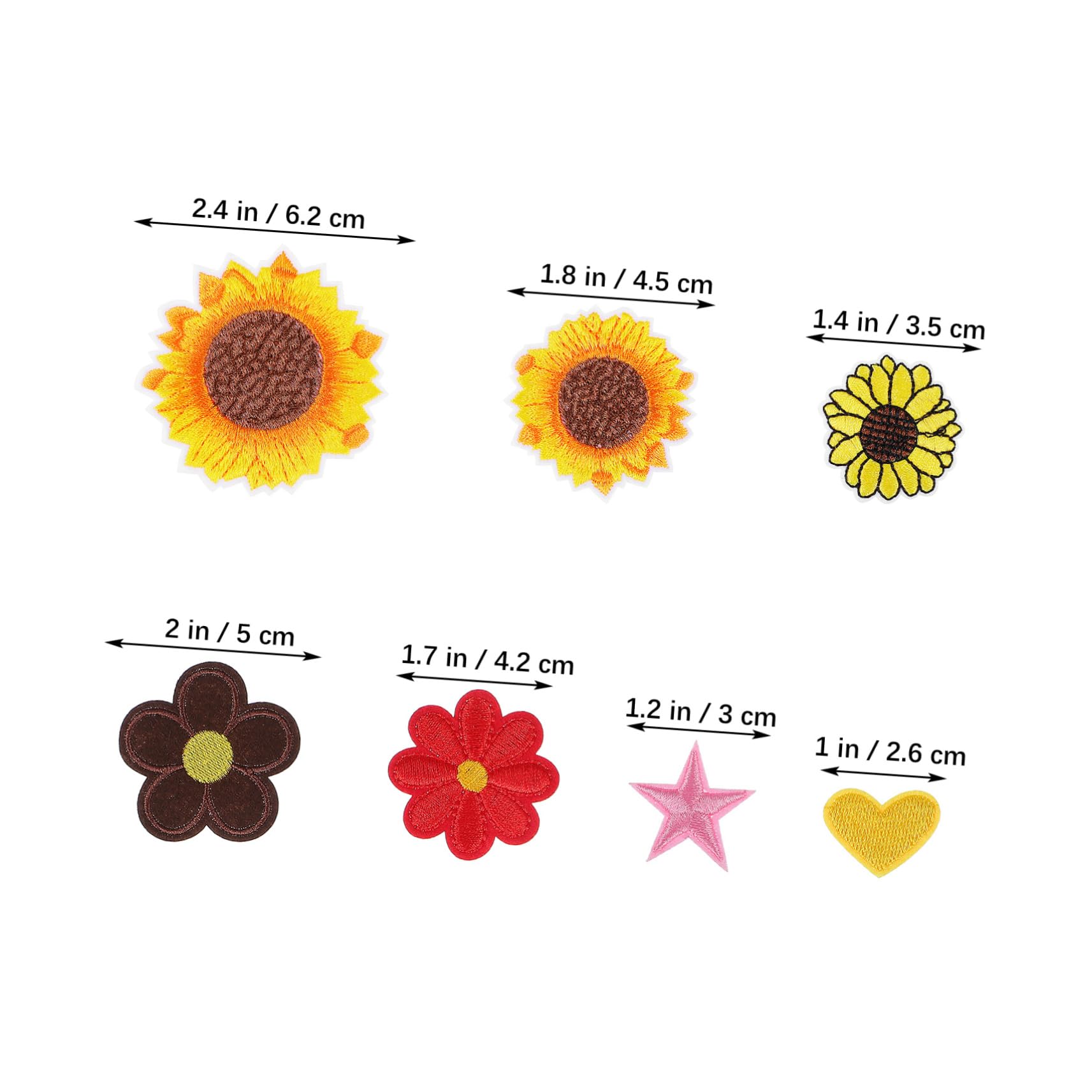 NUOBESTY 355stücke Teiliges Farbenfroher Blumen-patches Aufbügeln Dekorative Applikationen Für Kleidung Taschen Und Hüte Reparieren Von Löchern Für -projekte