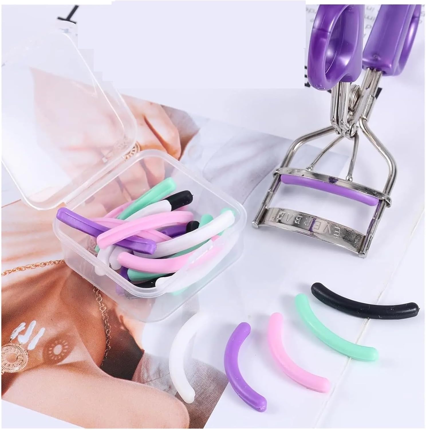 Eyelash Curler Refills 144PCS(6SETS) Silicone Pads UniversalEyelash Curler Pads Eye Lash Curlers Rubber Refills(24PCS-JT-Mix)