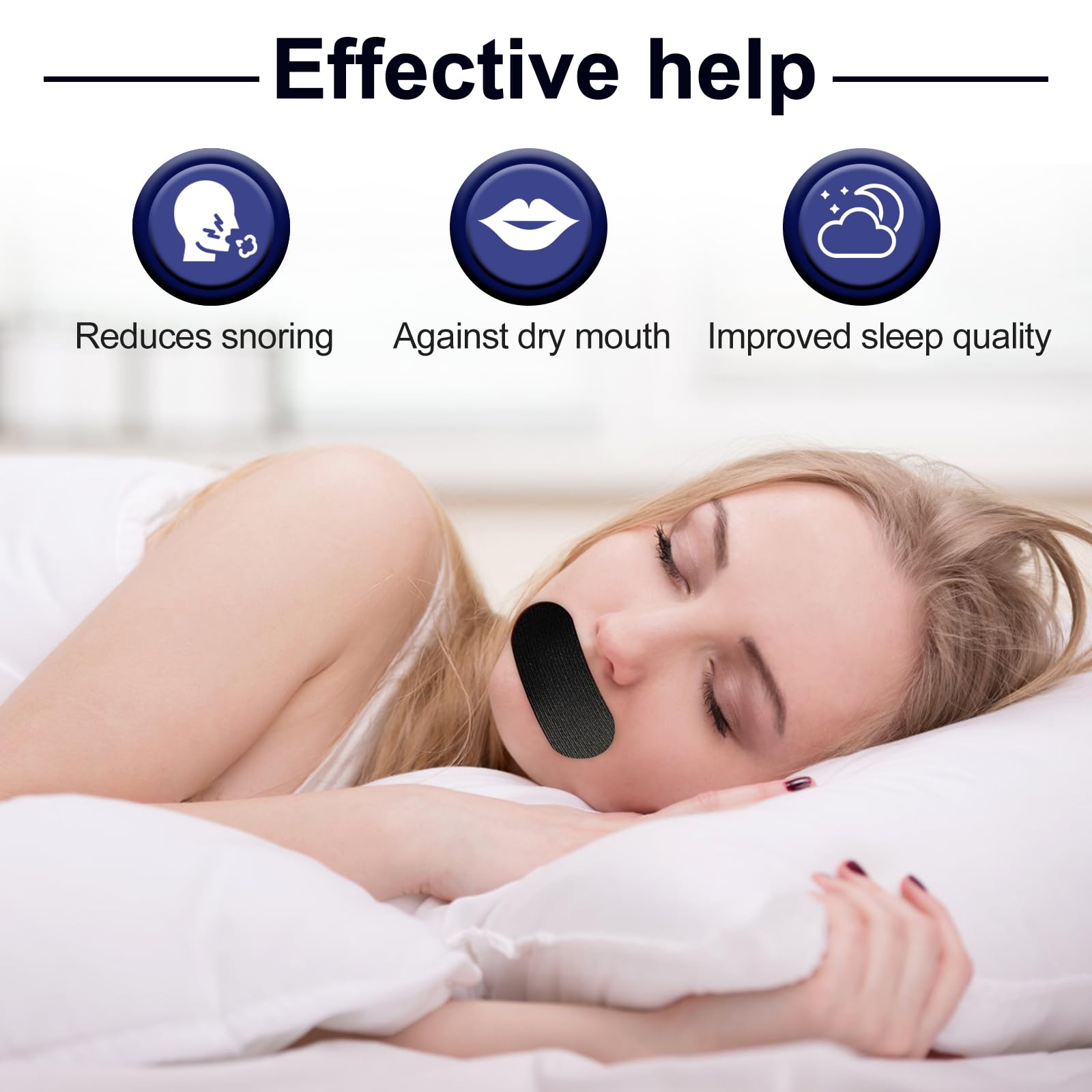 100 Pezzi Anti Russare Mouth Tape for Sleeping,Nastro per la Bocca per Ddormire,Migliora Il Riposo E L'Energia Per Respirazione Corretta,Nastro la Bocca per Uomini e Donne